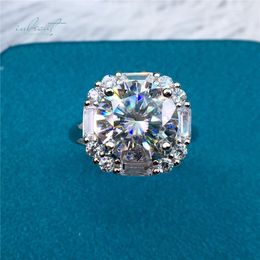 Cluster Rings Inbeaut 925 Silver Excellent Cut 4 Ct Sparkling D Color VVS1 Pass Diamond Test Moissanite Cushion Ring Classic Wedding Jewelry