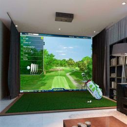 s 300X500CM Indoor Golf Simulator Impact Screen Gym Ball Target Exercise Display White Cloth Practice Projection Screens 230602