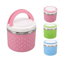 Dinnerware Sets Round Insulated Lunch Box Leakage Proof Portable Large Thermal Container For School Office Travel Vacuum Bento