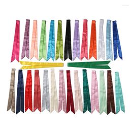 Scarves Small Silk Scarf Narrow Thin Satin Neck Tie Handle Bag Ribbons Headband Solid Colour Long Multifunctional