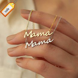 Dainty Customize Gold Plated Stainless Steel Mama Necklace for Mom Mother Gifts Custom Name Necklace Personalised Jewelry