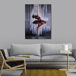 Modern Canvas Art Ballet Black White Dance Textures Vibrant Figurative Oil Paintings Illuminate Any Room with Energy and Passion