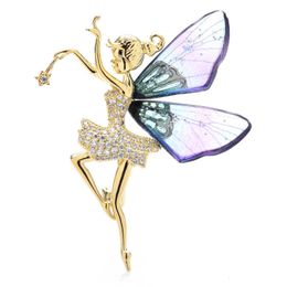 Brooches Wuli baby Butterfly Fairy provides a very beautiful magic angel for women. Party Office Chest Pins and New Year Jewelry Gifts G230529