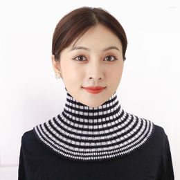 Scarves 2023 Women Fake Collar Scarf Knitted Elastic False Warm Winter Cycling Windproof Turtleneck Detachable Wrap