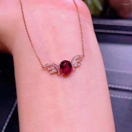 Chains H915 Fine Jewelry Natural Red Rubilite Tourmaline Gemstone 3.23ct Pendant Vintage Torques Pendants Neckalces For Women