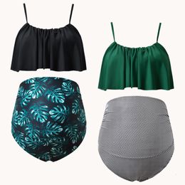 Maternity Swimwears Maternity Tankini Swimsuit Bikini Set Summer Ruffle Tops High Waist Shorts Pregnancy Women Swimwear Bathing Suits 230601