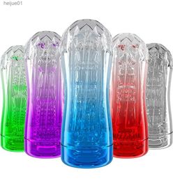 Massage Male Masturbator Cup Soft Pussy Sex Toys Transpare Pneumatic Suction Cup Man039s Glans Massage Trainer Adult Products T3327554 L230518
