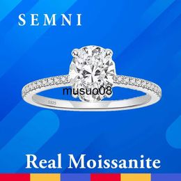 Band Rings SEMNI 1.0CT 2.0CT 3.0CT Oval Cut Moissanite Diamond Ring for Women Engagement Rings Wedding Promise Band Forever Love Gifts J230602