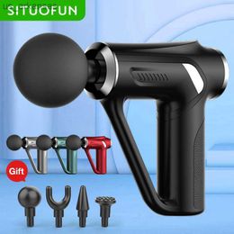 Full Body Massager SITUOFUN Massage Gun 32 Levels Deep Tissue Neck Body Back Muscle Sport Electric Pistol Massager Exercise Relaxation Pain Relief 230317 L230523