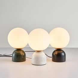 Table Lamps Art Marble Lamp Nordic Modern Simple Bedroom For Nightstand EU US AU UK Plug Living Room