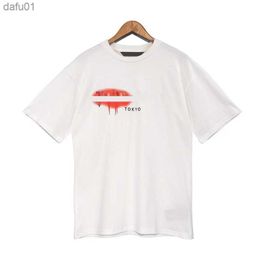 designer tshirt t shirts palms mens spray letter print short-sleeved t shirt fashion angels women graphic tees T-Shirts RPPL L230520