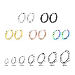 1 pair Trendy Small Hoops Earring Ear Piercing Cartilage Tragus Women/Man Circle Anti-allergic Ear ring 8/10/12/14/16/18/20mm