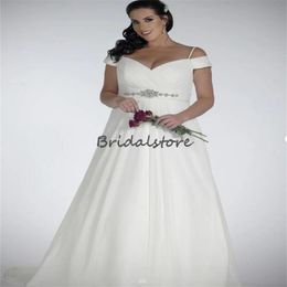 Einfaches, großes Strandhochzeitskleid mit Perlenschärpe, elegante Frauen, bescheidene Garten-Außenland-Brautkleider 2023, Brautkleid, Vestidos De Novia, Robes De Mariee