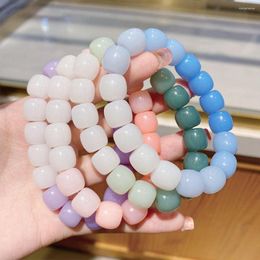 Strand Gradual White Jade Natural Bodhi Bead Bracelet Handwork Buddha Amulet Beads Bangles Prayer Wrist Jewelry Plate Playing