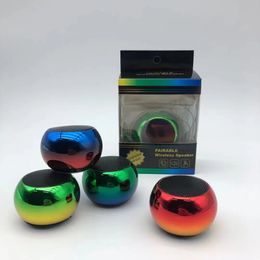 M3 Portable Gradient Color Wireless Speakers Radio Subwoofer Round Small Steel Stereo Sound Mini Bluetooth Speaker For Mobile Phone in Retail Box