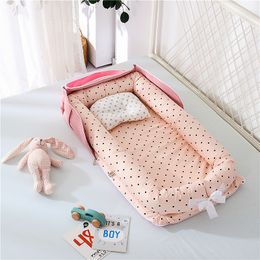Bed Rails Travel Infant Toddler Cotton Cradle for born Portable Crib Baby Bassinet Bumper 85x45cm Nest with Pillow 230601