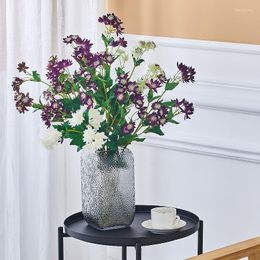 Decorative Flowers 1pc Ink Orchid Artificial Silk Home Party Wedding Fake Hall Bouquet