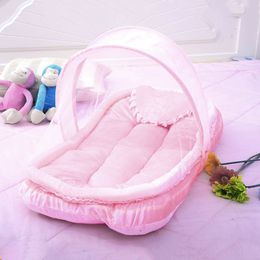 Bed Rails Portable Baby Crib Folding Mosquito Net Cushion Mattress Summer Infants 230601