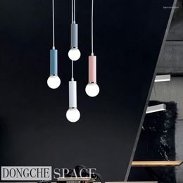 Pendant Lamps Modern Simple Restaurant Chandelier Nordic Creative Single Head El Makaron Bar Kindergarten