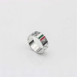 designer de joias pulseira colar de alta qualidade personalidade simples diamante xadrez vermelho verde esmalte casal anel