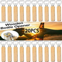 Openers 20Pcs/Lot Wooden Bottle Opener Beer Can Opener Household Kitchen Gadgets Wine Tools for Party Wedding Beerfest 230601