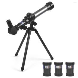 Telescope Kids 20X-30X-40X Adjustable Astronomical With Tripod For Children Beginners Outdoor Camping Hiking