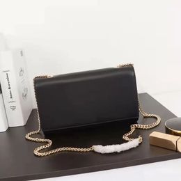 2023 Clutch black wallet Shoulder Bags Handbags Cross body Designers Bag envelope purse Genuine Leather Fashion luxury Gold Silver chain High-quality raw leather
