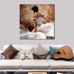 Premium Canvas Art Flying Oil Paintings of Spanish Dancing Hand Painted Figurative Artwork for Restaurant Patios