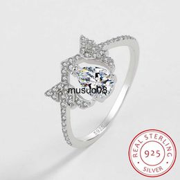 Band Rings 2022 NEW Fashion Hollow Out Oval Original S925 Sterling Silver Couples Ring For Women Full Diamond Engagement Gift Party Jewellery J230602