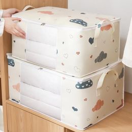 Storage Bags Visual Quilt Clothes Bag Big Capacity Dust-Proof Window Zipper Packaging Sweater Blanket Organizer Box Sort Home