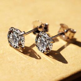 Stud Earrings Accessories For Women Gold Colour Zircon Men Jewellery Wedding Engagement Earring Birthday Party Gift Boho