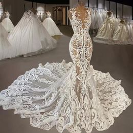 Sexy 2022 Lace Mermaid Wedding Dresses Bridal Gowns Jewel Neck Appliqued Country Vestidos De Novia BES121223a