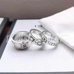 50% off designer jewelry bracelet necklace ring Sterling elf skull ghost couple RING 925 tide pair ring