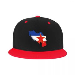 Ball Caps Fashion Yugoslavia Flag Map Hip Hop Cap Outdoor Flat Skateboard Snapback Dad Hat