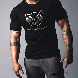 Men's T-Shirts Summer Fashion Letter PrintingMen's Short Sleeve T-shirt Sports Compression Tight Fitness Base Layer Gym Top J23060