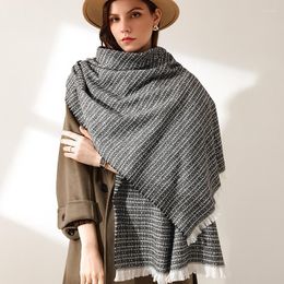 Scarves European And American INS Wind Imitation Cashmere Printed Chequered Scarf Women Autumn Winter Warm Long Thick