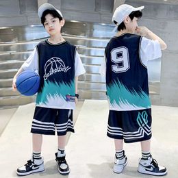 Children's and 2023 New Summer Basketball Suit Quick Dried Big Sports Thin Boys' Trend