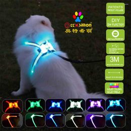 Dog Collars DOGLED Harness Pet Products For Large 7 In 1 Color K9 Glowing USB Led Collar Puppy Lead Pets Vest Leads