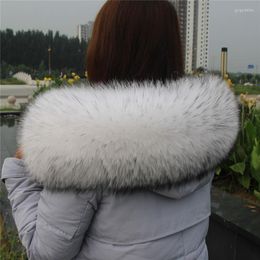 Scarves Women Natural Real Raccoon Fur Collar Scarf Winter Parka Coat Hood Trim Thick Warm Shawl Luxury Wrap