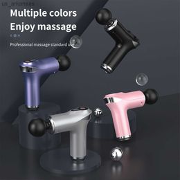 Electric Fascia Massager Rechargeable Adjustable Muscle Massage Digital Percussion Pain Relaxation Device with 4 Heads L230523