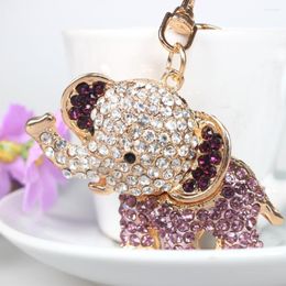 Keychains Elephant Lovely Cute Creative Crystal Pendant Charm Purse Bag Car Key Ring Chain Nice&Substantial Gift Original Handmade