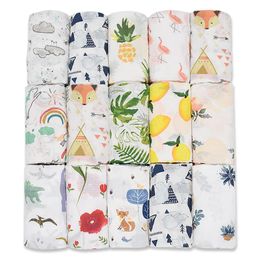 Blankets Swaddling 120X120CM Muslin Blanket 100%Cotton Baby Swaddle Soft born Bath Towel Gauze Infant Kids Wrap Sleepsack Stroller Cover 230601