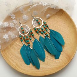 Dangle Earrings European And American Round National Style Feather Earings Fashion Jewellery 2023 For Women