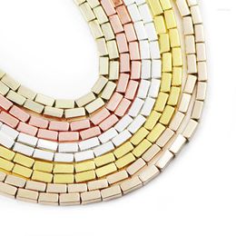 Beads YHBZRET 4x2mm 90pcs Rectangle Gold Hematite Natural Stone Square Spacer Loose For Jewellery Making Diy Bracelet Necklace