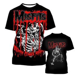 Men's T-Shirts Scary Halloween Misfits Band 3D Printing T Shirt Women Men Fashion Casual Tshirt Funny Street Tops Tees S-7XL J230602