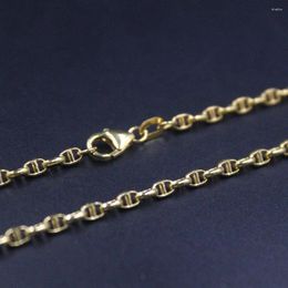 Chains Au750 Pure 18K Yellow Gold Necklace 2.5mmW Anchor Chain Link 17.7"L 3.8-4.2g