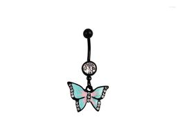 Body Jewellery Vintage Enamel Butterflys Belly Button Rings Sexy Piercing Bars Piercings Black Navel Gothic Gift