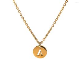 Pendant Necklaces Na Trend Initial Necklace Gold Silver Colour Coin Letter Name Choker Ladies Fashion Jewellery For Women Gift