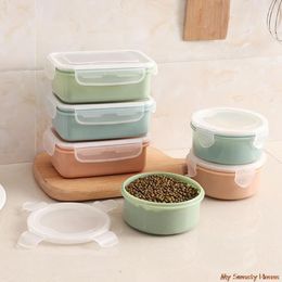 Dinnerware Sets Mini Refrigerator Fresh-keeping Box Small Lunch Kitchen Bento Plastic Storage Rectangular Round Sealed