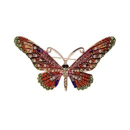 Pins Brooches Retro Colorf Rhinestone Drip Oil Enamel Butterfly Brooch For Women Insect Animal Pins Factory Direct Sales Drop Deliv Dhrem